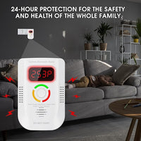 CO gas detector with digital LED display for monitoring