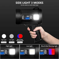 COB Side Light on Rechargeable Spotlight for Wide Area Illumination