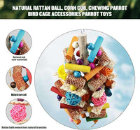 Cockatiel Conure Chew Toy Natural Corn Hanging Toy