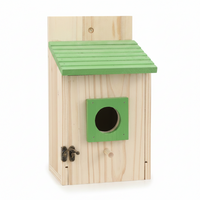 Hanging Cockatiel Bird House With Natural Wood Design