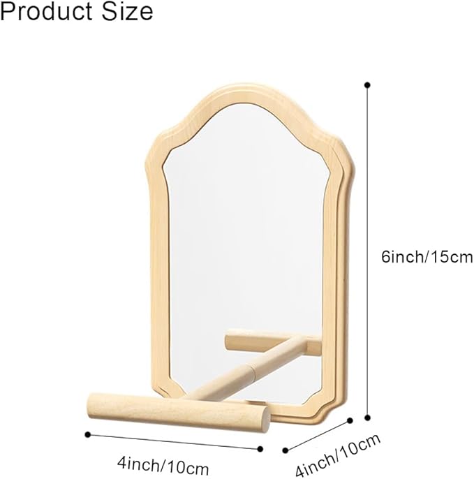 cockatiel lovebird bird mirror cage accessory with perch