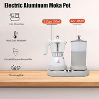 2-in-1 electric coffee maker with milk frothing function