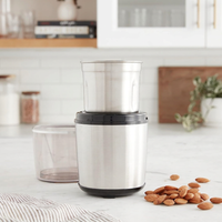 Electric grinder for coffee beans seeds and dried ingredients