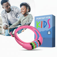 Coiling cable lock for kids’ bicycles, lightweight and portable