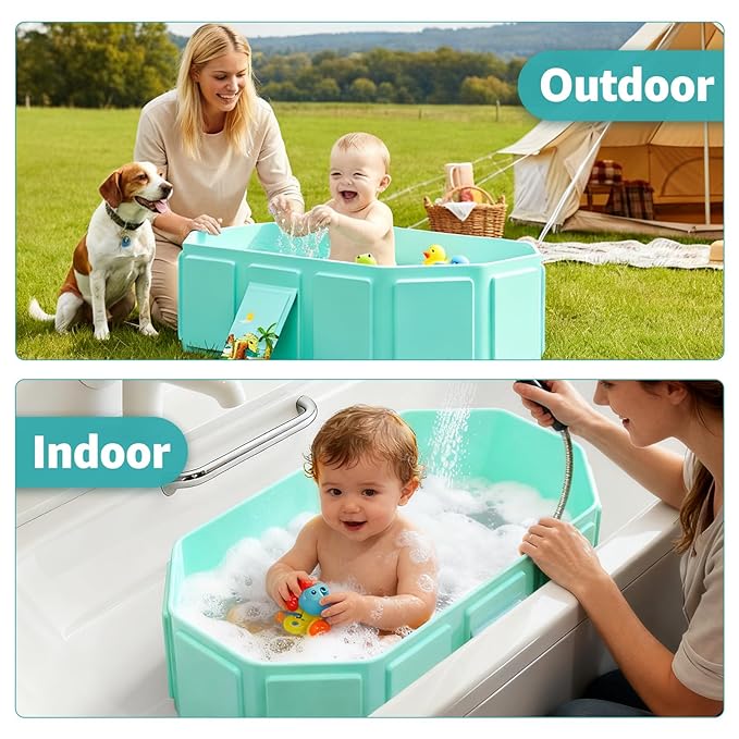 Drain Plug of Collapsible Baby Bathtub for Easy Water Drainage