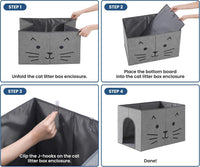Collapsible Cat Litter Box with Portable Foldable Design