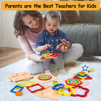 Color matching shape sorting toy wooden puzzle learning toy for toddlers early development