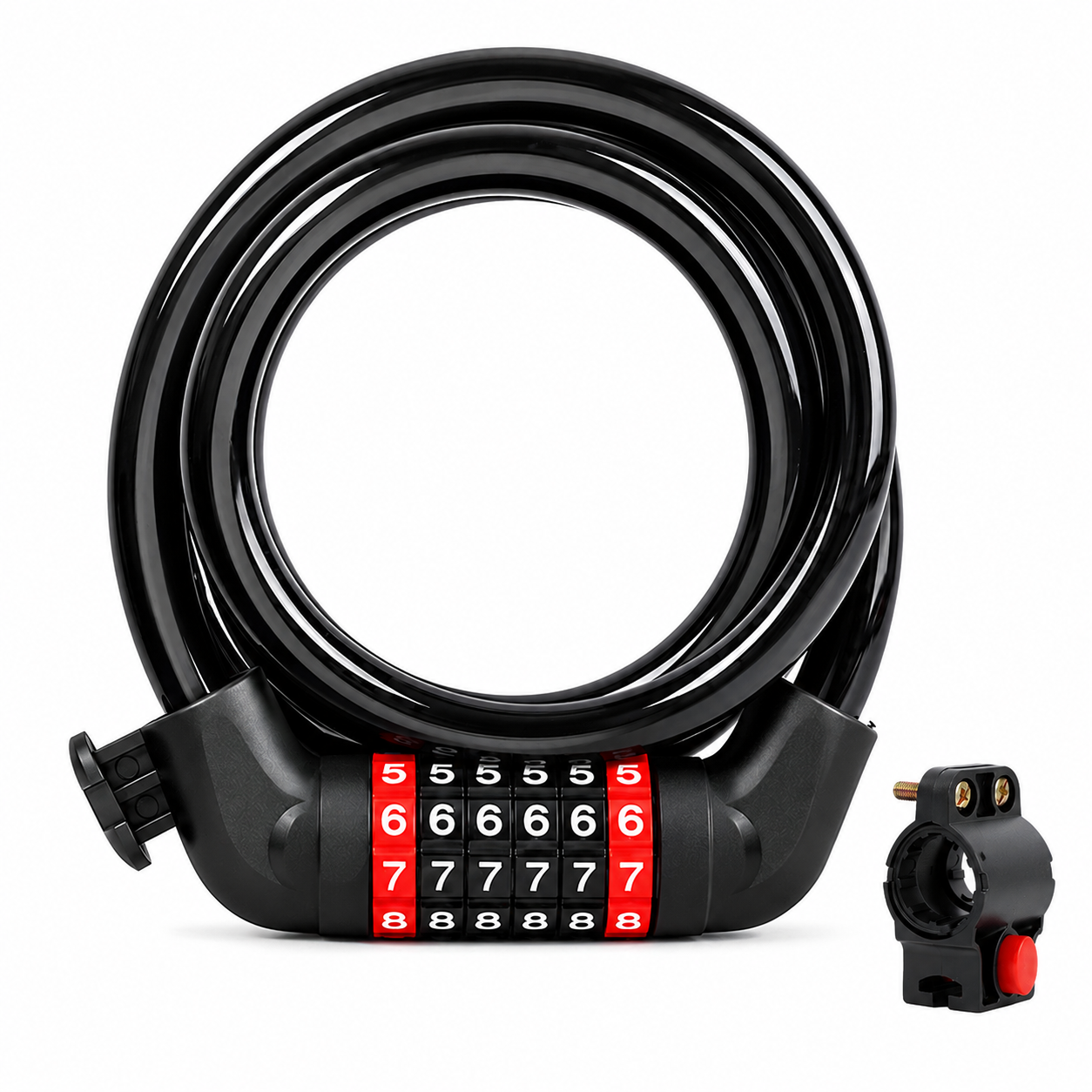 Colorful bicycle combination lock with 6-digit code