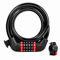Colorful bicycle combination lock with 6-digit code