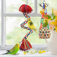 Colorful Bird Chew Toy Rope Perch for Budgies and Lovebirds
