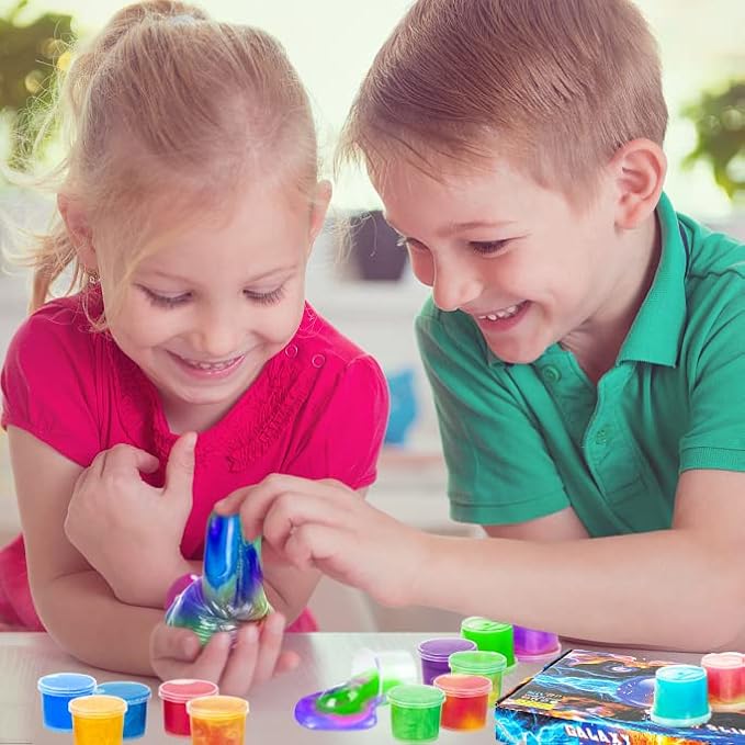 Colorful galaxy slime toys for sensory play and fun