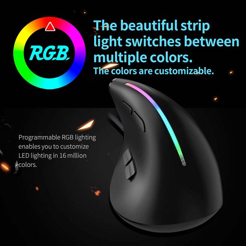 Colorful light wired computer mouse for desktop and laptop setup