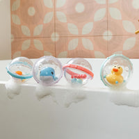 Colorful toddler bath toys designed for supervised water play