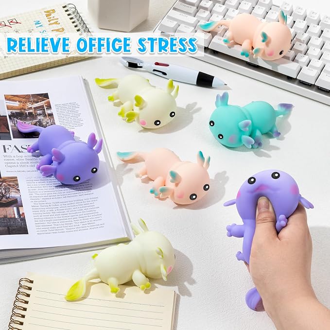 Colourful axolotl fidget toy set for kids