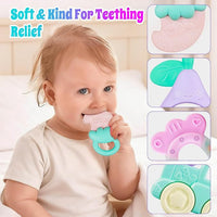 Open-frame baby activity ball with blue, yellow and pink sections surrounding a smiling character.