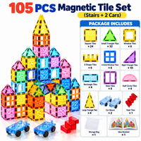 Colourful magnetic window tiles displayed for creative building activities.