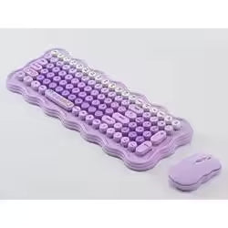 Colourful wireless keyboard and optical mouse set