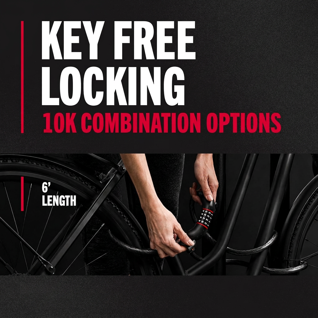 Close-up of combination dials on bicycle cable lock