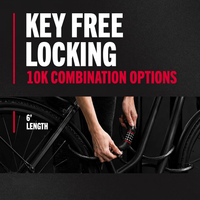 Close-up of combination dials on bicycle cable lock
