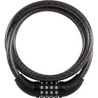 Combination bike lock with 5ft metal cable and customizable security code