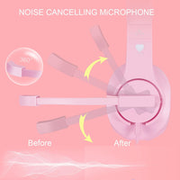 Comfortable pink headset for study and daily usage