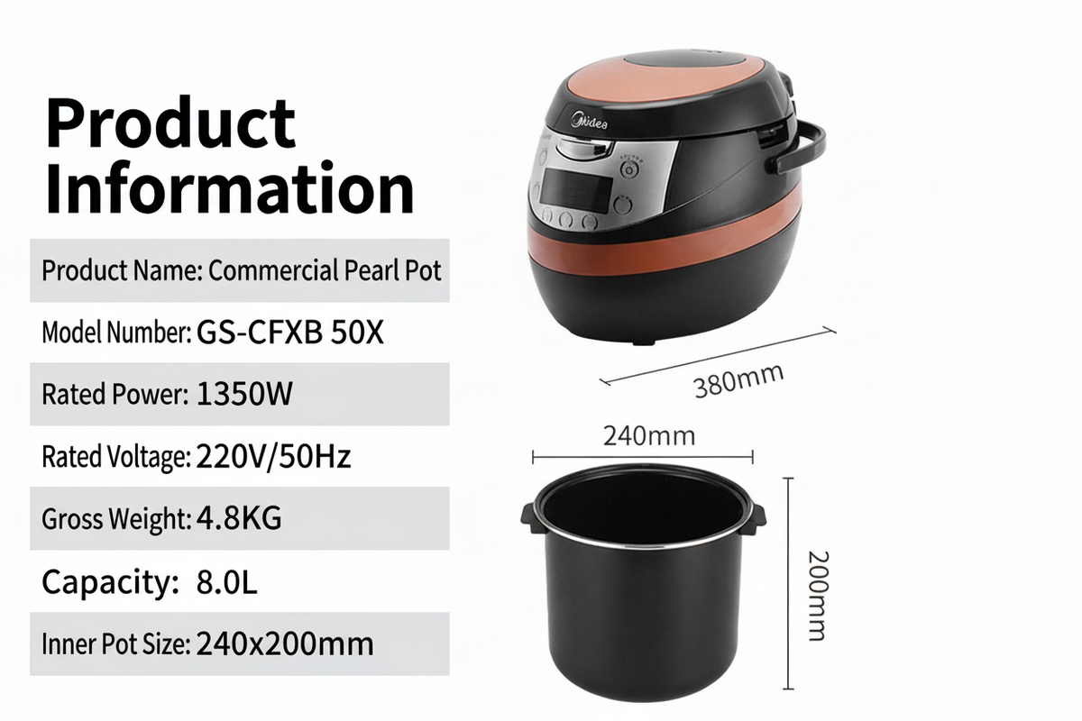 Large electric cooking pot for food preparation