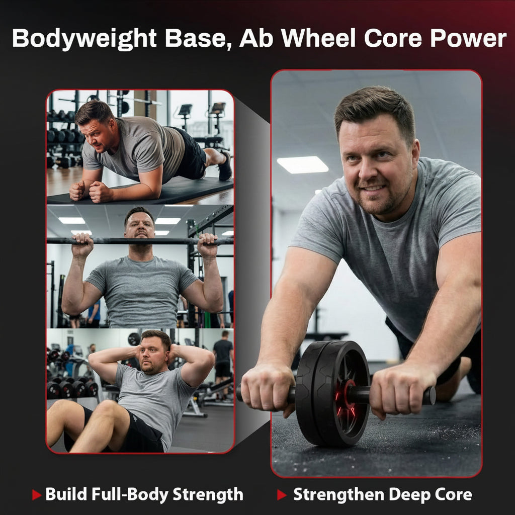 Compact ab roller wheel for easy home storage