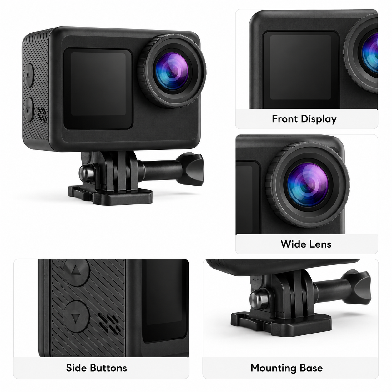Compact action camera for travel and outdoor activities