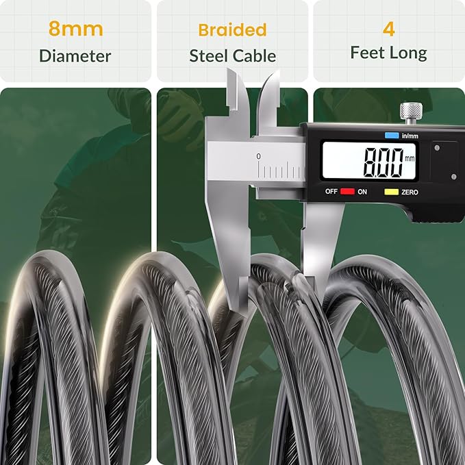 Compact and portable bike lock with self-coiling cable and mounting bracket