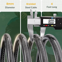 Compact and portable bike lock with self-coiling cable and mounting bracket
