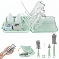Compact bottle dryer organizer set for kitchen counter