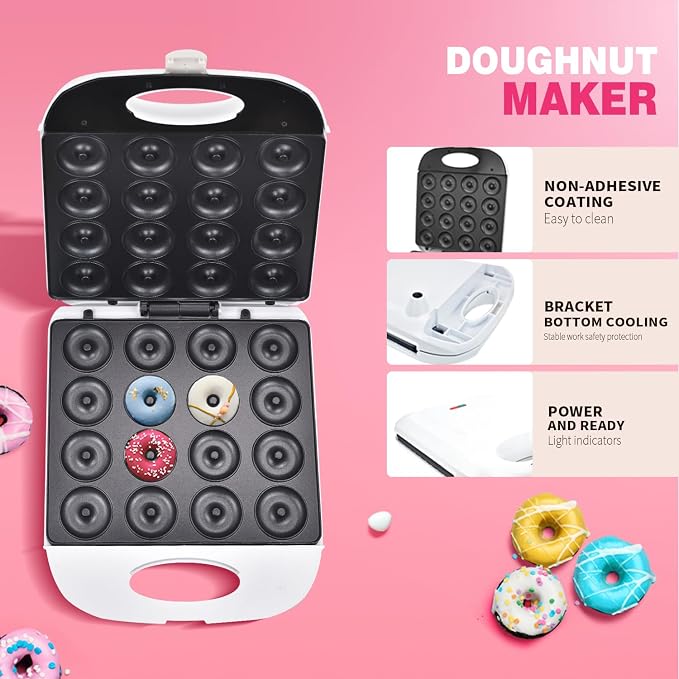 Compact breakfast donut machine with mechanical controls