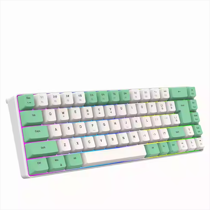 Compact wired keyboard with dual-colour key design