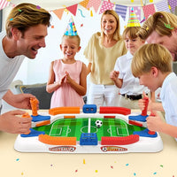 Compact foosball tabletop game for kids
