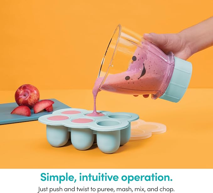Compact baby food maker suitable for home kitchen or travel