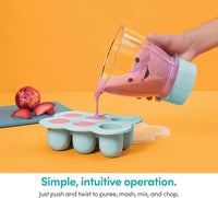 Compact baby food maker suitable for home kitchen or travel