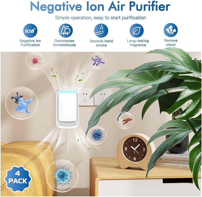 Compact plug in air cleaner white design for rooms