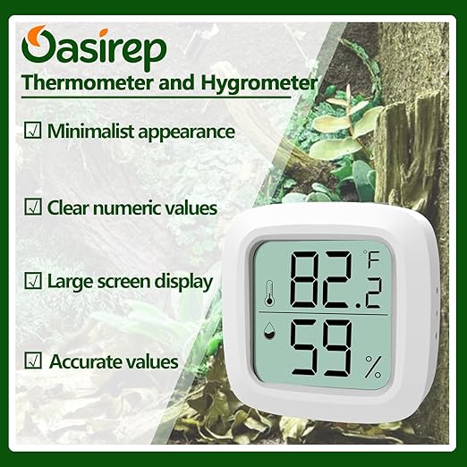 Compact Reptile Hygrometer Easy to Install Inside Tank