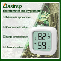 Compact Reptile Hygrometer Easy to Install Inside Tank