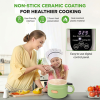 Compact electric rice cooker for countertop cooking