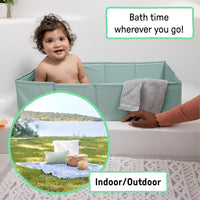 Space-saving compact baby tub storage design