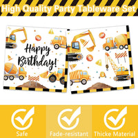 Construction theme party plates and napkins for birthday celebrations