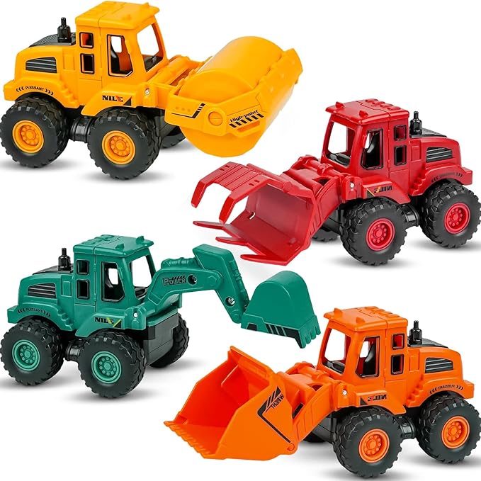 Construction truck toys for kids friction powered vehicle set