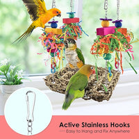 Conure Climbing Hammock Toy Natural Grass Swing for Birds