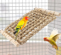 Conure Ladder Perch for Cage Natural Seagrass Bird Climbing Bridge Toy