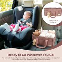 Convenient diaper caddy organizer with handle for storing diapers and wipes