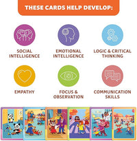 Conversation cards for family play classroom use and group games