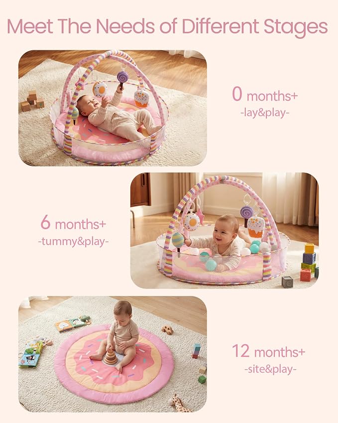 Convertible baby activity gym with multiple play configurations