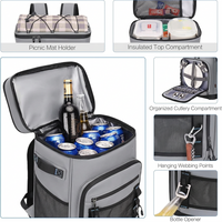 Cooler backpack with adjustable padded shoulder straps