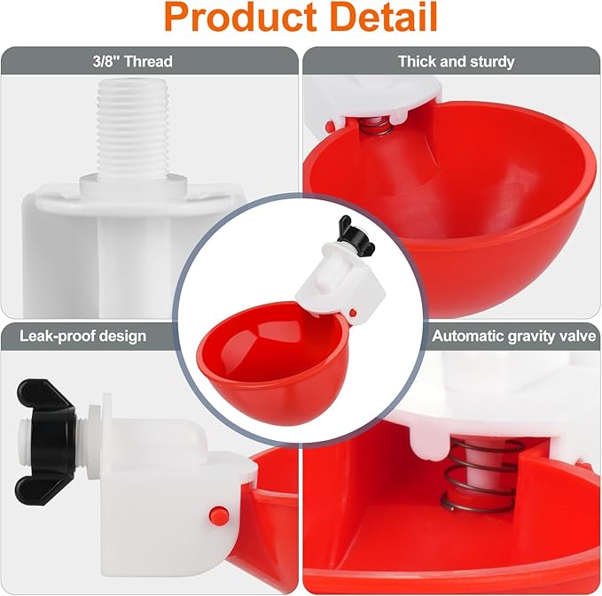 Coop Water System for Chicken with Spill Proof Water Cups